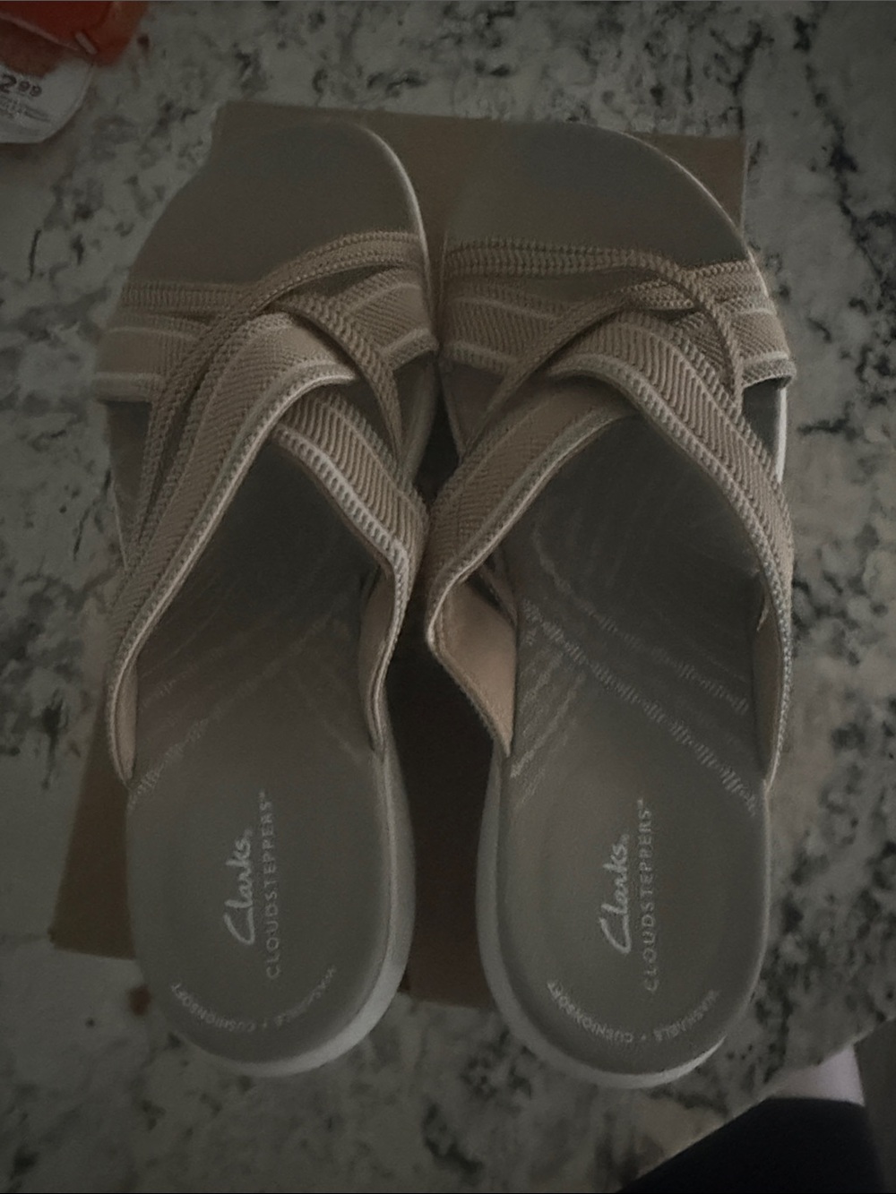 Clarks Sand Cloudsteppers Slip-On Sandals - Picture 4 of 5